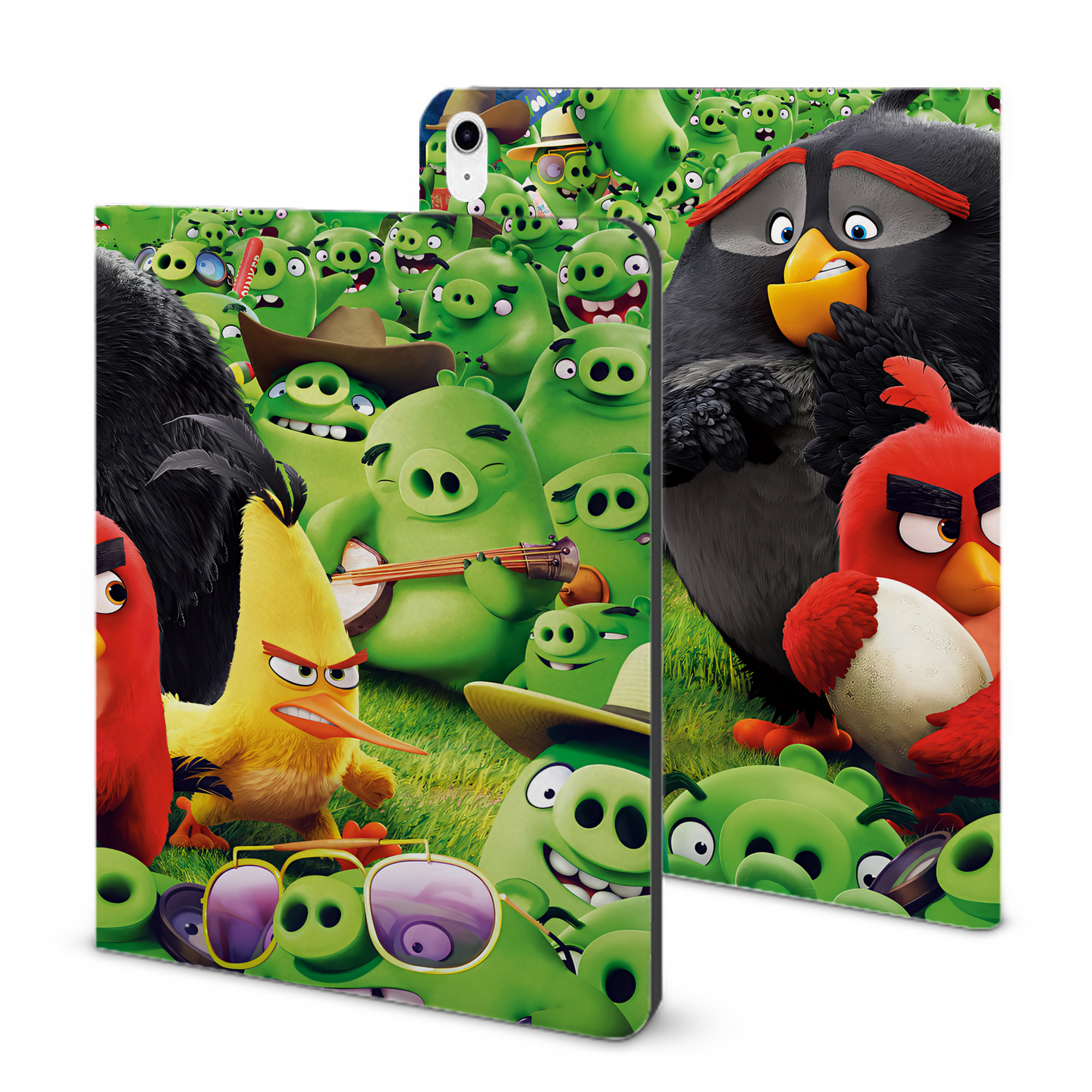 （画像用） Angry Birds アングリーバード IPad ケース ブック型 PUレザー TPU 耐衝撃 軽量 薄型 ペン収納なし 全面保護 IPad 各モデル対応